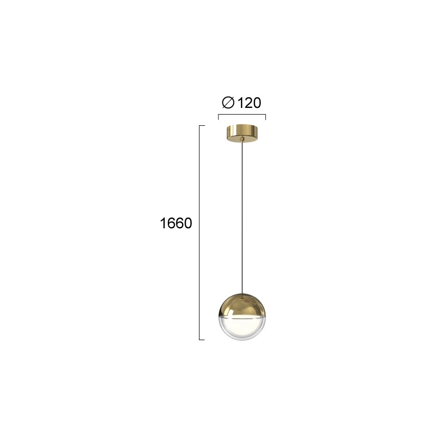 Κρεμαστό φωτιστικό LED σε καλώδιο ZIREA LED/7W/230V χρυσό