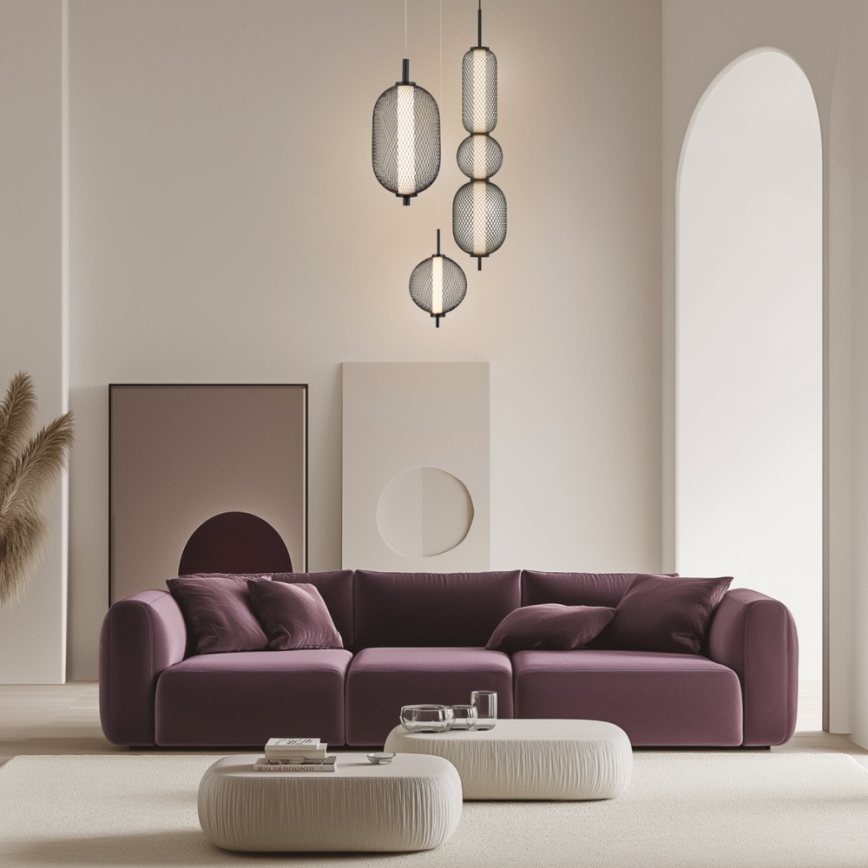 Κρεμαστό φωτιστικό LED PUMA, 10W/230V, διάμ. 15 cm, μαύρο