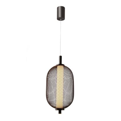 Κρεμαστό φωτιστικό LED PUMA, 10W/230V, διάμ. 15 cm, μαύρο