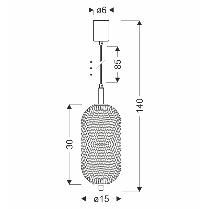 Κρεμαστό φωτιστικό LED PUMA, 10W/230V, διάμ. 15 cm, μαύρο