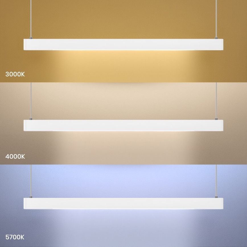 Κρεμαστό φωτιστικό LED με ανάρτηση σε καλώδιο LINEA LED/36W/230V 3000/4000/5700K CRI 90 λευκό