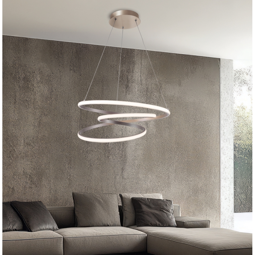 Κρεμαστό φωτιστικό LED με ανάρτηση σε σύρμα CORT LED/40W/230V ασημί