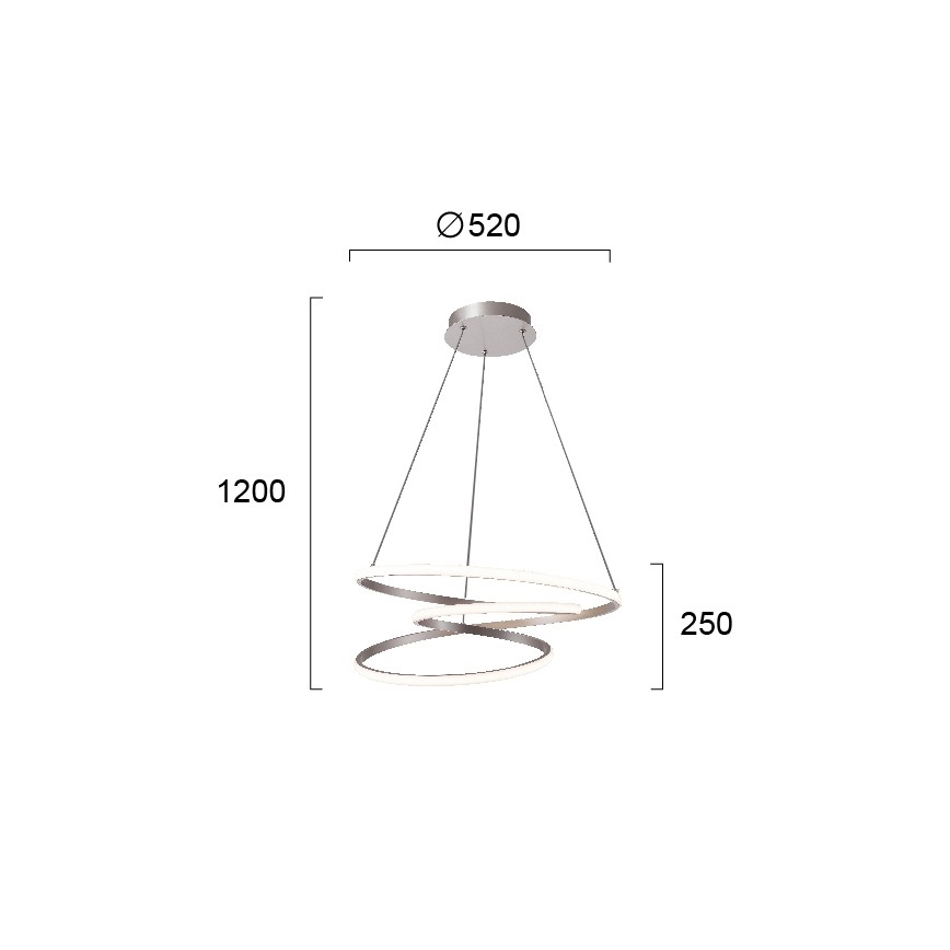 Κρεμαστό φωτιστικό LED με ανάρτηση σε σύρμα CORT LED/40W/230V ασημί