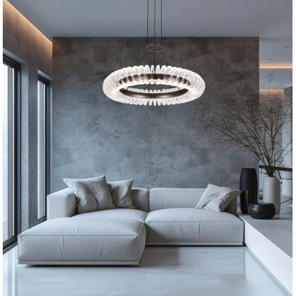 Κρεμαστό φωτιστικό LED με καλώδιο ALBA LED/39W/230V γκρι/διάφανο