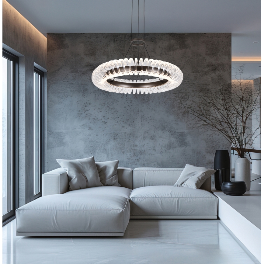Κρεμαστό φωτιστικό LED με καλώδιο ALBA LED/39W/230V γκρι/διάφανο