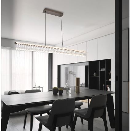 Κρεμαστό φωτιστικό LED με καλώδιο ALBA LED/39W/230V γκρι/διάφανο