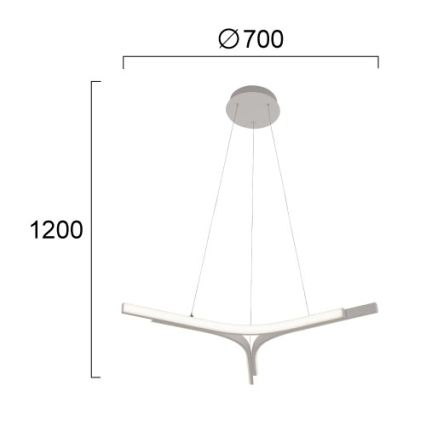 Κρεμαστό φωτιστικό LED με καλώδιο ALTA LED/30W/230V ασημί