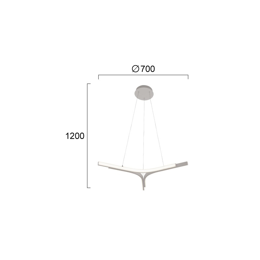 Κρεμαστό φωτιστικό LED με καλώδιο ALTA LED/30W/230V ασημί
