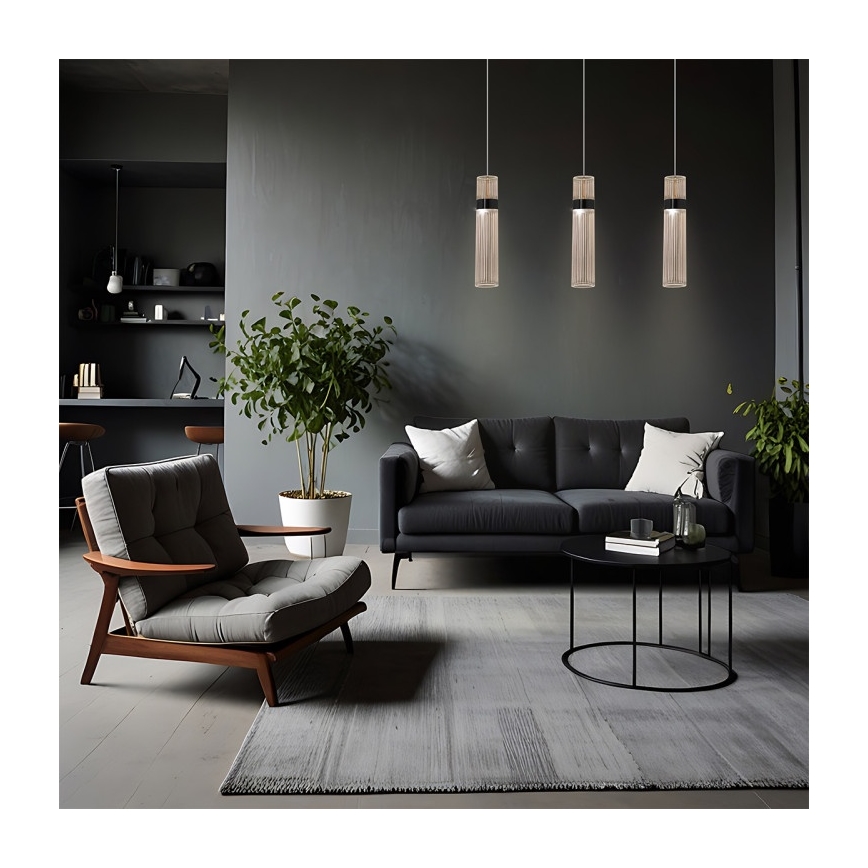 Κρεμαστό φωτιστικό LED με καλώδιο AMBIENTE LED/6W/230V 3000/4000/6000K μαύρο