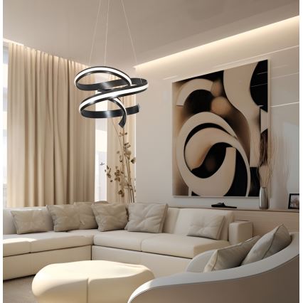 Κρεμαστό φωτιστικό LED με καλώδιο AREZIA LED/62W/230V, μαύρο