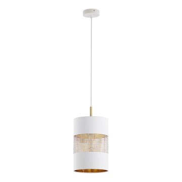 Κρεμαστό φωτιστικό LED με καλώδιο BOGART 1xE27/15W/230V λευκό/χρυσό