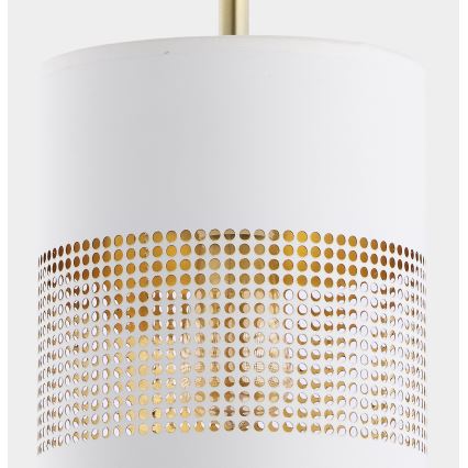Κρεμαστό φωτιστικό LED με καλώδιο BOGART 1xE27/15W/230V λευκό/χρυσό