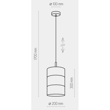 Κρεμαστό φωτιστικό LED με καλώδιο BOGART 1xE27/15W/230V λευκό/χρυσό