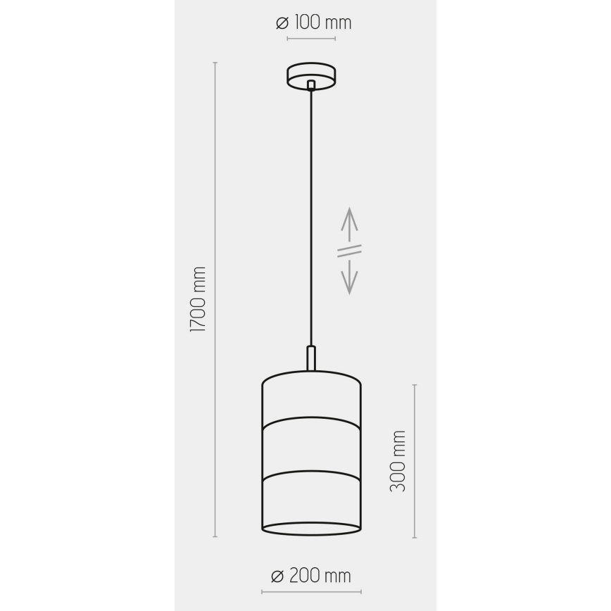 Κρεμαστό φωτιστικό LED με καλώδιο BOGART 1xE27/15W/230V λευκό/χρυσό