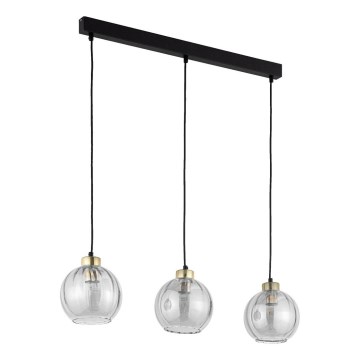 Κρεμαστό φωτιστικό LED με καλώδιο DEVI 3xE27/15W/230V μαύρο/καπνιστό