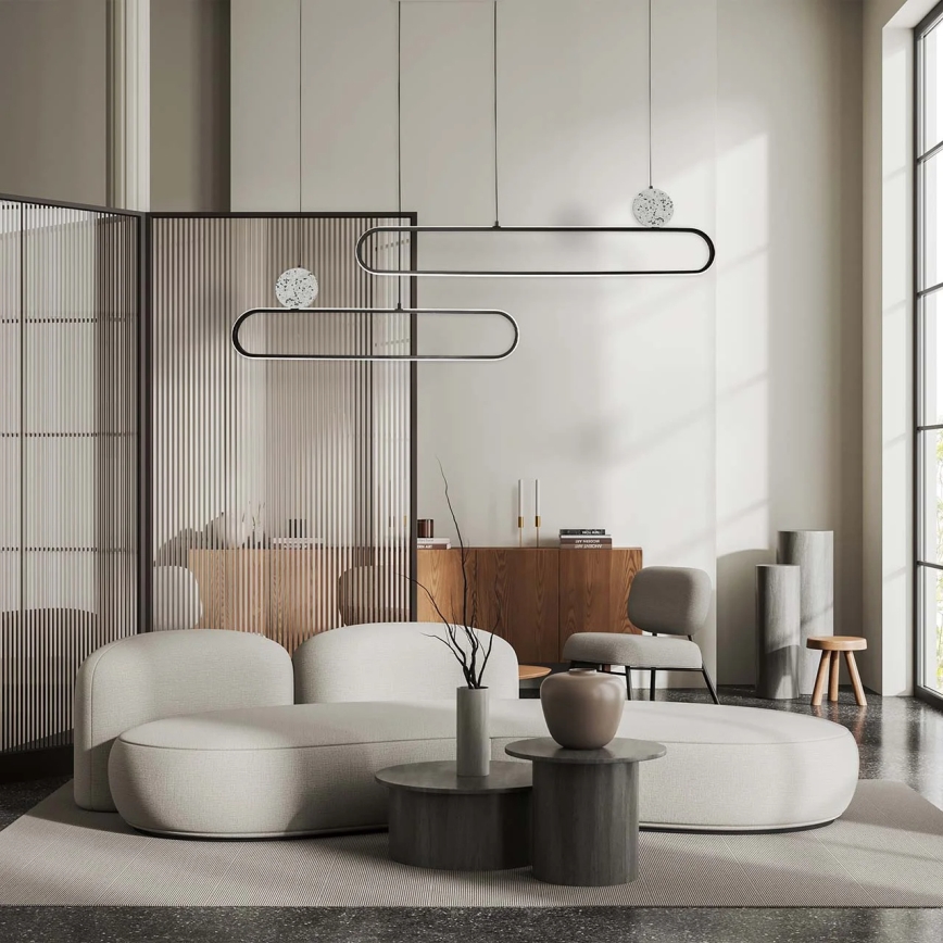 Κρεμαστό φωτιστικό LED με καλώδιο FLORENTYNA LED/48W/230V 4000K μαύρο/λευκό