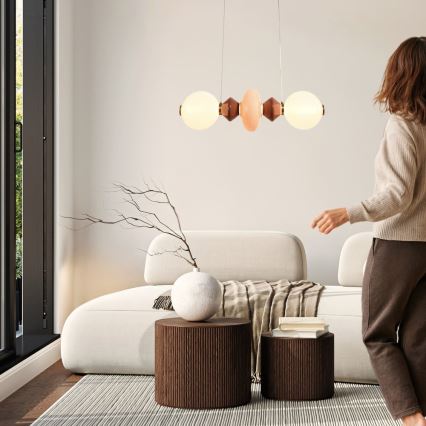 Κρεμαστό φωτιστικό LED με καλώδιο FLORES LED/15W/230V χρυσό/πορτοκαλί/καφέ