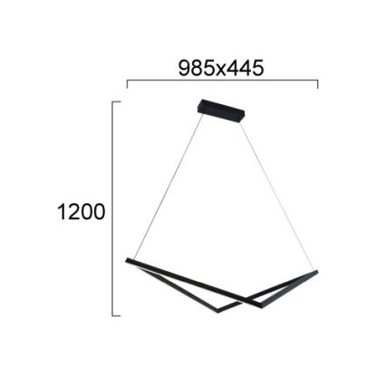 Κρεμαστό φωτιστικό LED με καλώδιο ISLA LED/32W/230V μαύρο