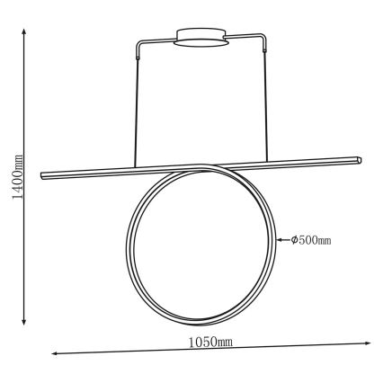 Κρεμαστό φωτιστικό LED με καλώδιο ODETTA LED/42W/230V 4000K μαύρο