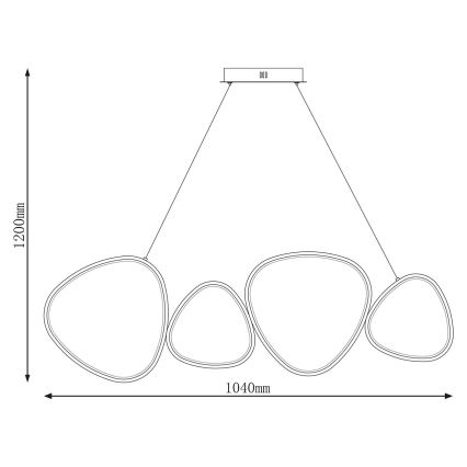 Κρεμαστό φωτιστικό LED με καλώδιο PETRA LED/48W/230V 4000K μαύρο