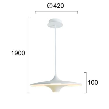 Κρεμαστό φωτιστικό LED με καλώδιο RENE LED/19W/230V CRI 90 λευκό