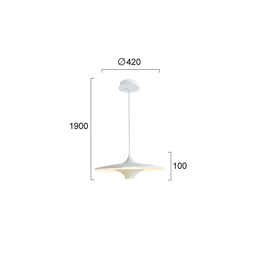 Κρεμαστό φωτιστικό LED με καλώδιο RENE LED/19W/230V CRI 90 λευκό