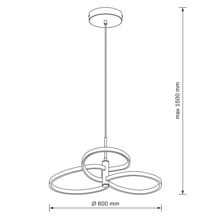 Κρεμαστό φωτιστικό LED με καλώδιο RIBBON LED/25W/230V 4000K μαύρο