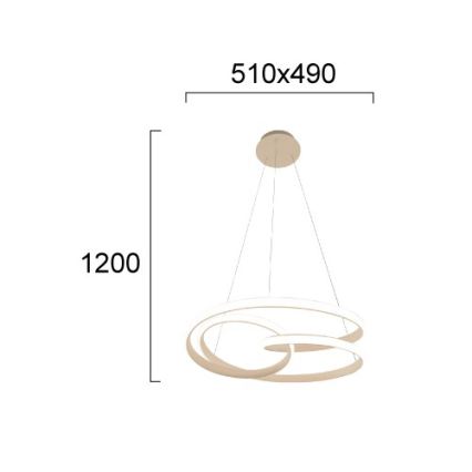 Κρεμαστό φωτιστικό LED με καλώδιο RIBBON LED/42W/230V μπεζ
