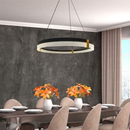 Κρεμαστό φωτιστικό LED με καλώδιο TRIANGLE LED/40W/230V 3000/4000/6000K Ø 60 cm μαύρο