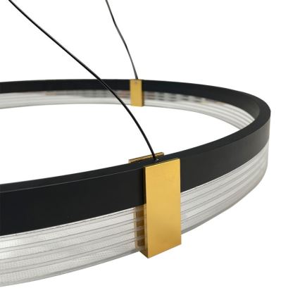 Κρεμαστό φωτιστικό LED με καλώδιο TRIANGLE LED/40W/230V 3000/4000/6000K Ø 60 cm μαύρο