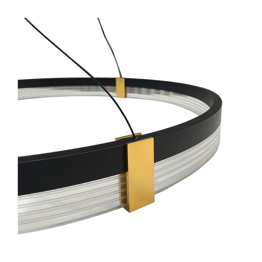 Κρεμαστό φωτιστικό LED με καλώδιο TRIANGLE LED/40W/230V 3000/4000/6000K Ø 60 cm μαύρο