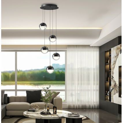 Κρεμαστό φωτιστικό LED με καλώδιο ZIREA LED/30W/230V, μαύρο