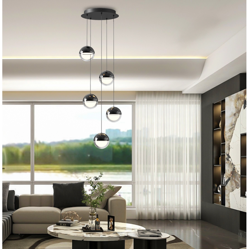 Κρεμαστό φωτιστικό LED με καλώδιο ZIREA LED/30W/230V, μαύρο