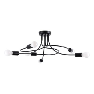 Κρεμαστό φωτιστικό LEVAR 6xE27/15W/230V μαύρο