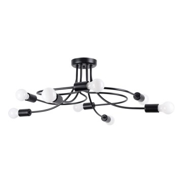 Κρεμαστό φωτιστικό LEVAR 8xE27/15W/230V μαύρο