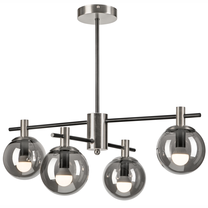 Κρεμαστό φωτιστικό LILOU 4xE14/5W/230V ματ χρώμιο/φιμέ