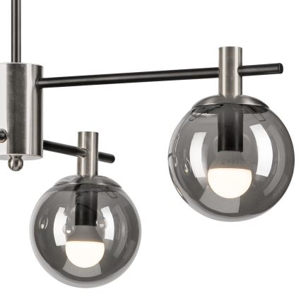 Κρεμαστό φωτιστικό LILOU 4xE14/5W/230V ματ χρώμιο/φιμέ