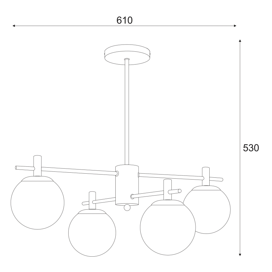 Κρεμαστό φωτιστικό LILOU 4xE14/5W/230V ματ χρώμιο/φιμέ