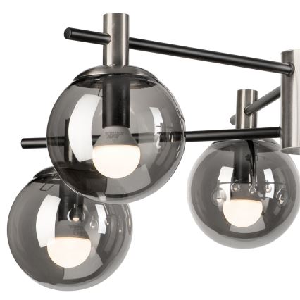 Κρεμαστό φωτιστικό LILOU 6xE14/5W/230V ματ χρώμιο/φιμέ