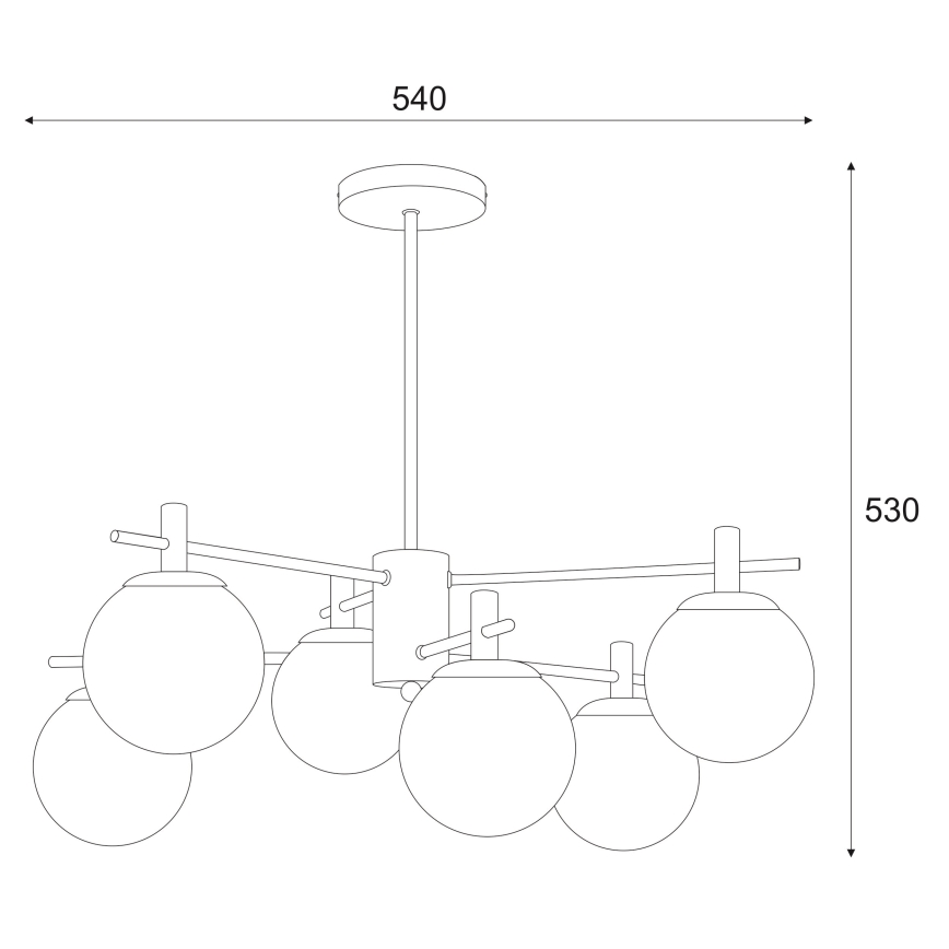 Κρεμαστό φωτιστικό LILOU 6xE14/5W/230V ματ χρώμιο/φιμέ