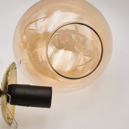 Κρεμαστό φωτιστικό LILOU 6xE14/5W/230V χρυσό/μαύρο/φιμέ μπεζ