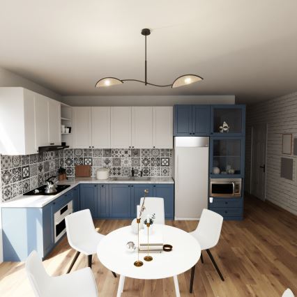 Κρεμαστό φωτιστικό LOTUS 2xE14/10W/230V μαύρο/μπεζ