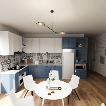 Κρεμαστό φωτιστικό LOTUS 2xE14/10W/230V μαύρο/μπεζ