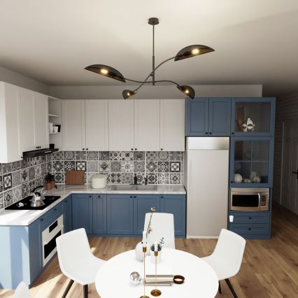 Κρεμαστό φωτιστικό LOTUS 4xE14/10W/230V μαύρο/χρυσαφί