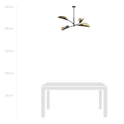 Κρεμαστό φωτιστικό LOTUS 4xE14/10W/230V μαύρο/χρυσαφί