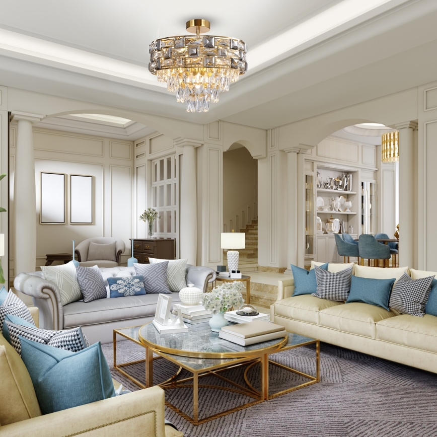 Κρεμαστό φωτιστικό LUXURIA 9xE14/40W/230V χρυσαφί