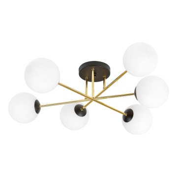 Κρεμαστό φωτιστικό MAGNUM 6xE14/10W/230V λευκό/χρυσό/μαύρο