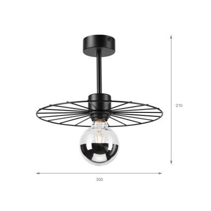 Κρεμαστό φωτιστικό MONTANA 1xE27/15W/230V διάμετρος 30 cm μαύρο