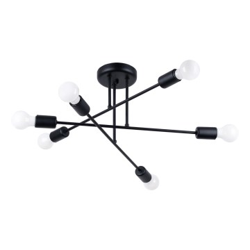 Κρεμαστό φωτιστικό NORAH 6xE27/15W/230V μαύρο