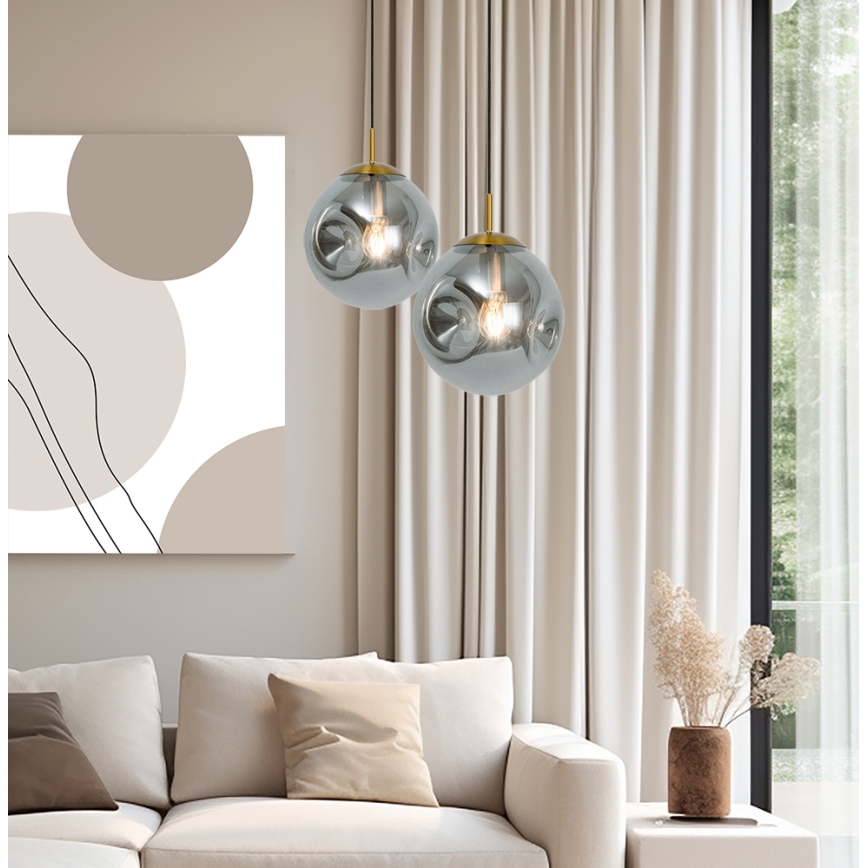 Κρεμαστό φωτιστικό OSCAR με καλώδιο 1xE27/40W/230V καπνιστό μαύρο